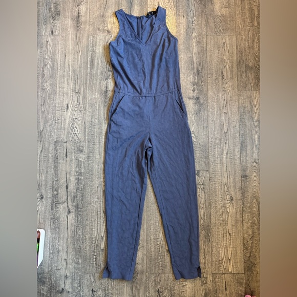 Athleta Brooklyn Textured Jumpsuit- Medieval Violet Leopard- Size 2 - Picture 4 of 8